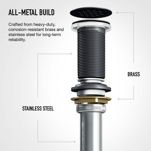 dimension image slide 1 of 4, VIGO 1.75" W Vessel Bathroom Sink Grid Drain