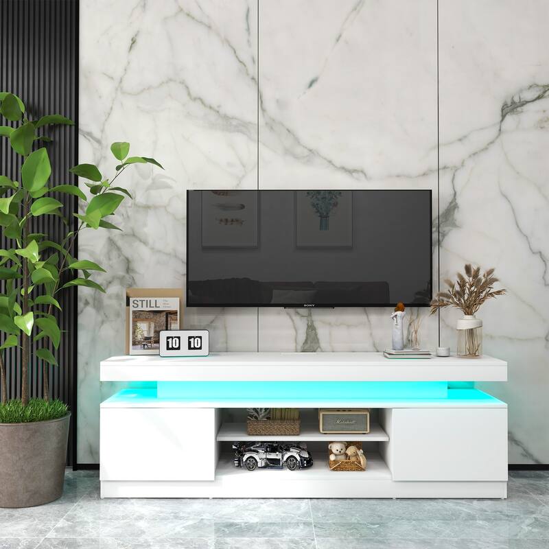 Multifunctional Storage High Gloss White TV Cabinet