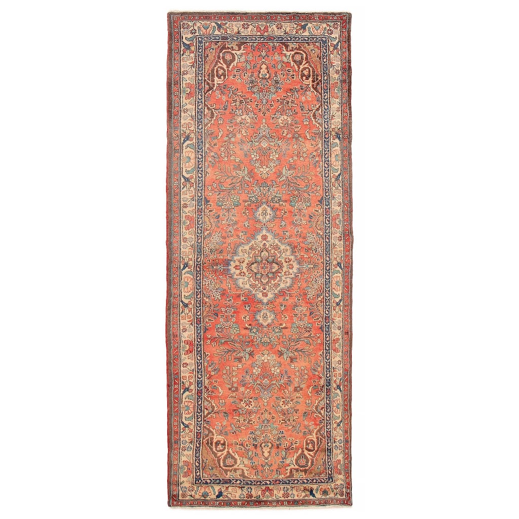 ECARPETGALLERY Hand-knotted Andelz Light Red Wool Rug - 3'7 x 9'5