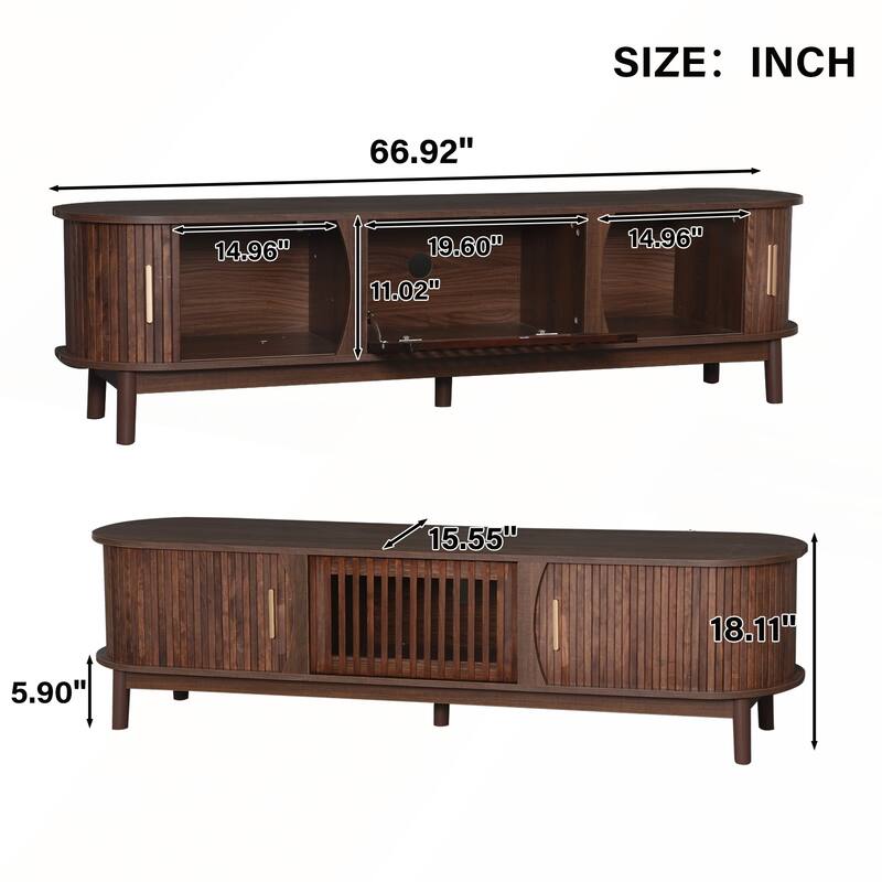 Charming Wood TV Stand with Storage and Stylish Finish for Living Room