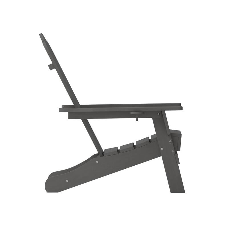 Commercial Grade All-Weather Adirondack Chair with Swiveling Cupholder