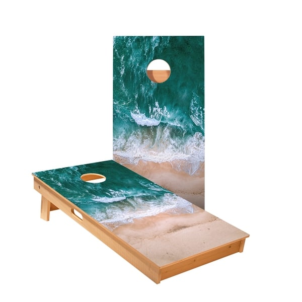 slide 2 of 5, Ocean And Sand Cornhole Boards NO Bags - Add Board Lights