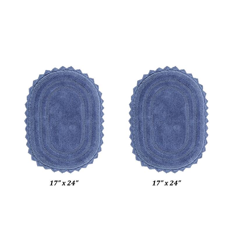 Better Trends Oval Bath Rugs Set 100% Cotton Soft & Water Absorbent Tufted Bathroom Rug for Shower, Sink Bath Mats Lilly Crochet