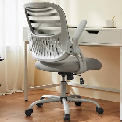 Office Computer Desk Chair, Ergonomic Mid-Back Mesh Rolling Swivel Task Chairs, Comfortable Lumbar Support, Comfy Flip-up Arms
