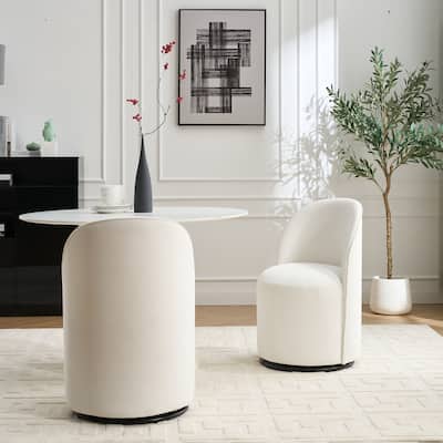 Upholstered Swivel Barrel Chair Dining Chair Side Chair