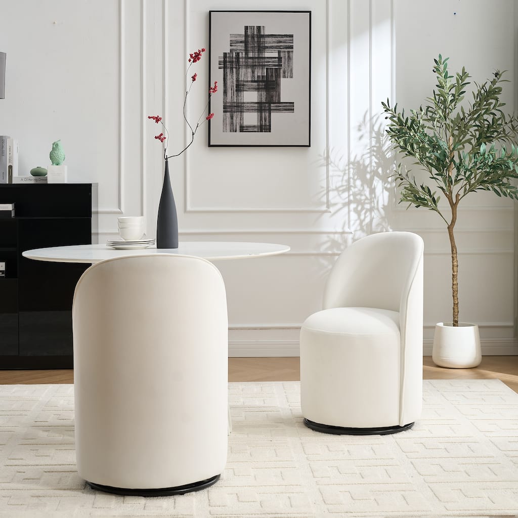 Upholstered Swivel Barrel Chair Dining Chair Side Chair