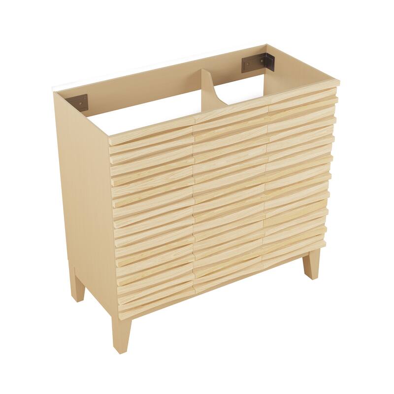 Cascade 36" Bathroom Vanity In Natural Oak - Cabinet