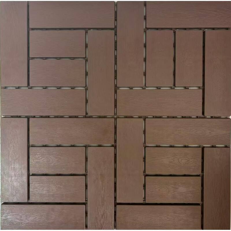 12-inch ZZ style interlocking deck tiles, DIY modular interlocking decking floor tiles, indoor and outdoor floor tiles