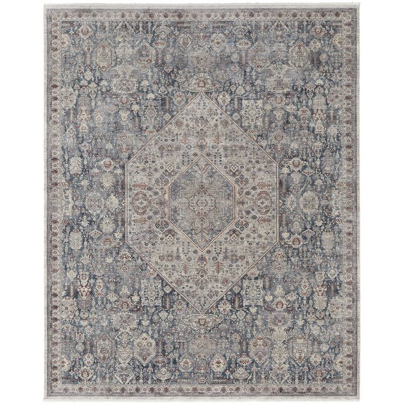 Weke Power Loomed Floral Traditional Stain Resistant Area Rug By HomeRoots - 2' x 3'