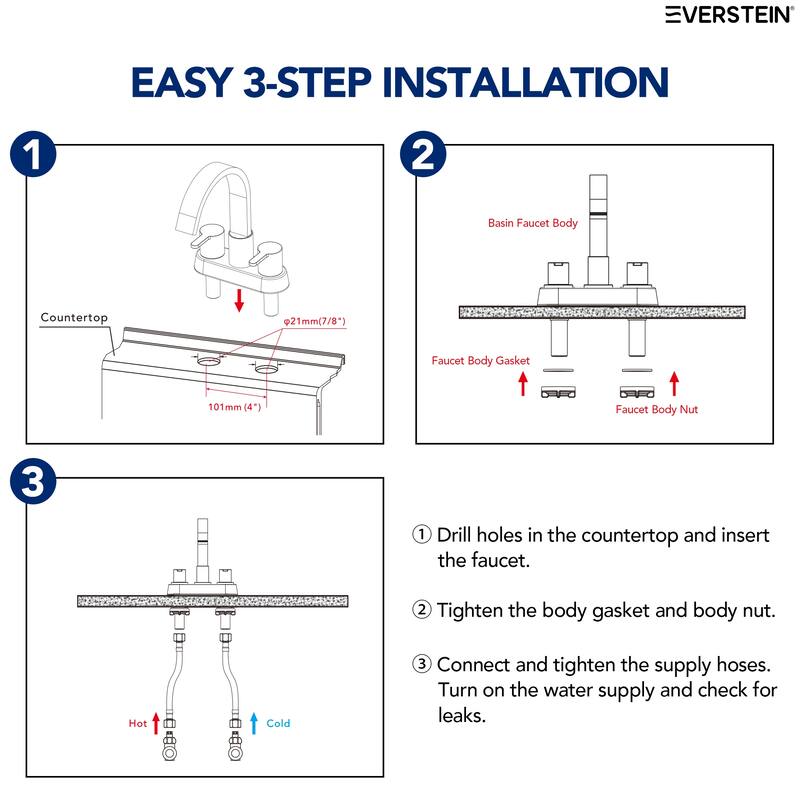 Double Handles 4 inche Centerset Bathroom Sink Faucet