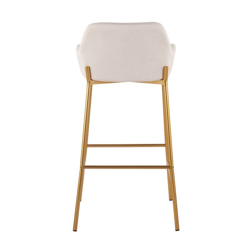 Silver Orchid Galotti Gold Fixed-Height Upholstered Bar Stool - Set of 2
