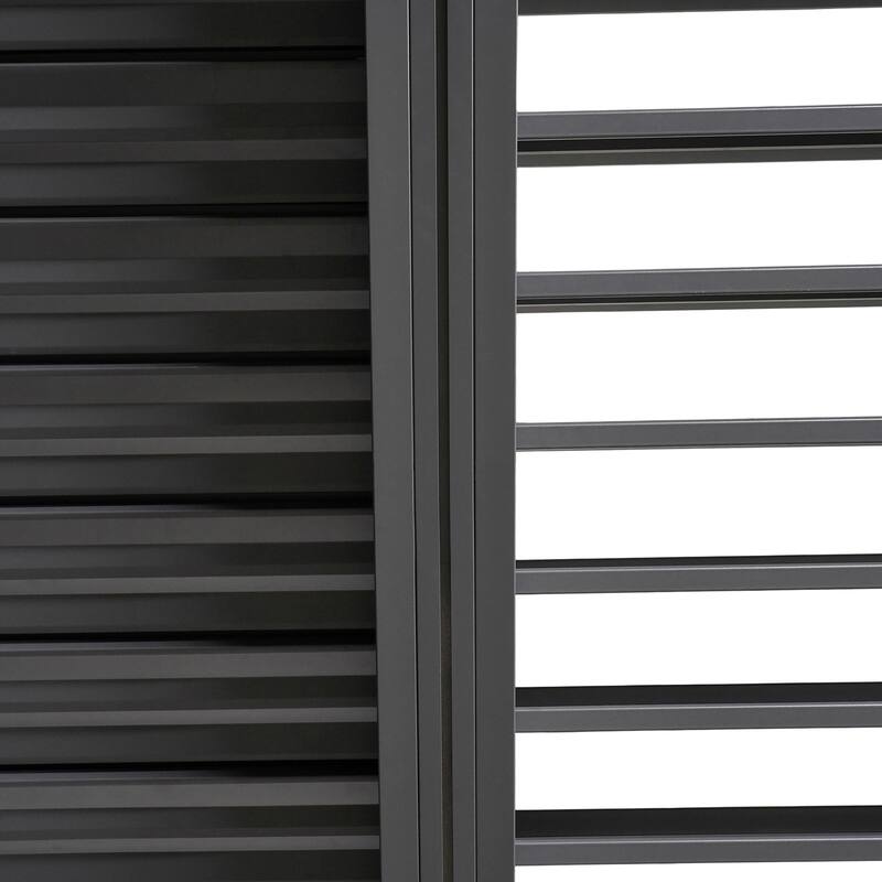 Scott Living Modern Outdoor Aluminum Pergola with Adjustable Louver Roof in Black