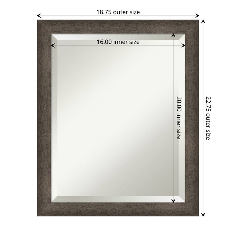 Dappled Narrow Beveled Wood Framed Wall Mirror - Dappled Light Bronze Narrow - Glass Size 16x20