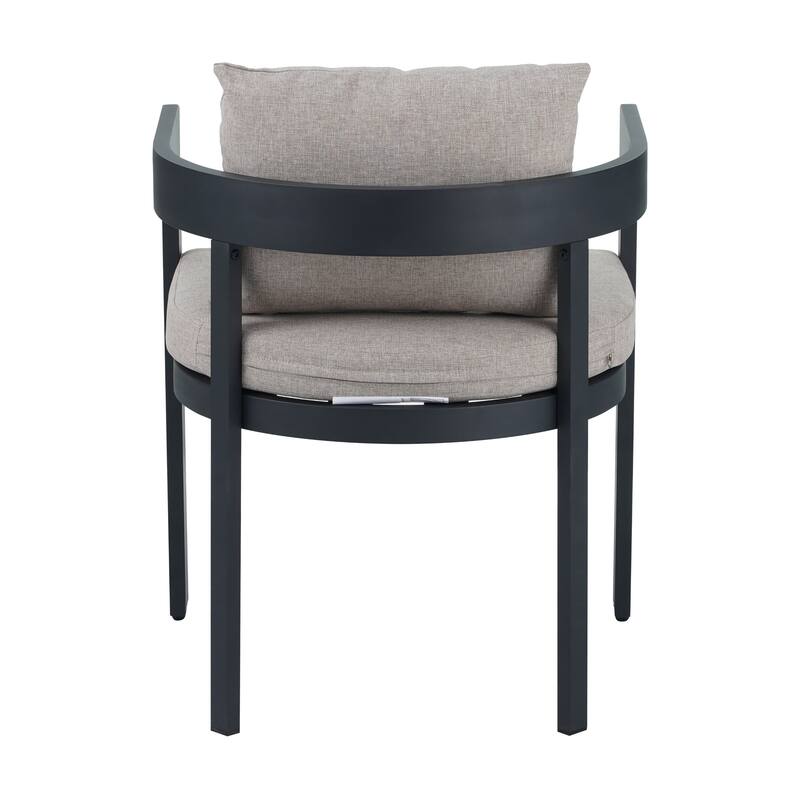 Christopher Knight Home - Modern 7-Piece Acacia Wood Dining Table Set with Aluminum Frame Upholstered Dining Chairs