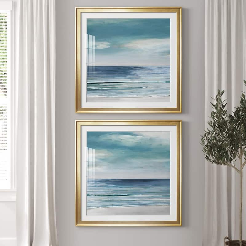 Blue Silver Shore I Premium Framed Print - Ready to Hang