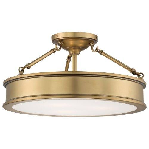 slide 1 of 1, Minka Lavery 4177-249 3 Light Semi-Flush Ceiling Fixture from the Harbour Point Collection