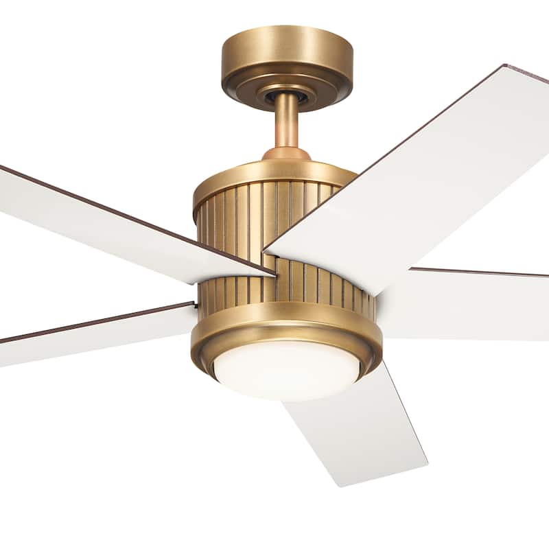 Kichler Lighting Brahm 48 inch Integrated LED Indoor Natural Brass Ceiling Fan