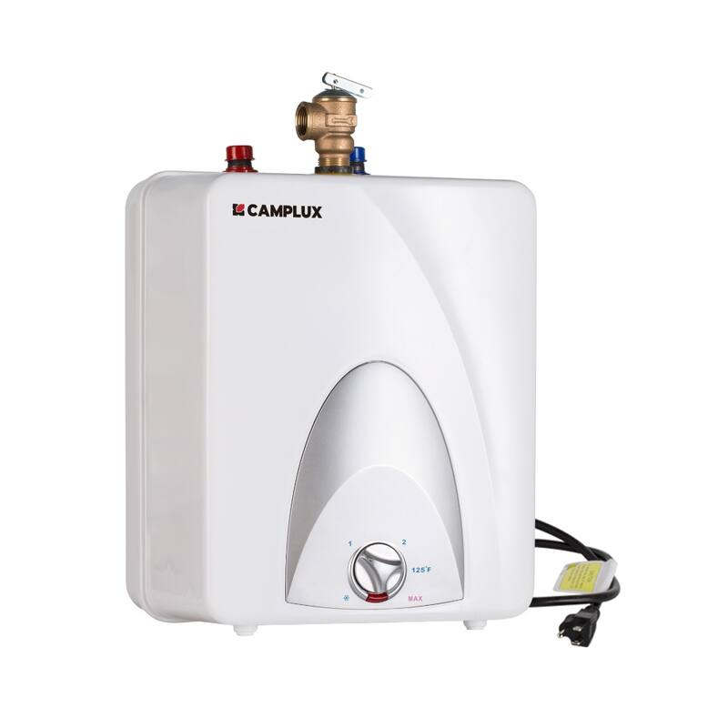 CAMPLUX 2.5 Gallons 1.44kW Mini Tank Electric Water Heater with Cord Plug, White