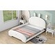preview thumbnail 4 of 12, Full Size Upholstered Platform Bed with Cartoon Ears Headboard, White - Sturdy Frame & Comfortable Design for Kids