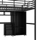 preview thumbnail 12 of 15, Loft Bed With Table Set and Wardrobe, Full, Black