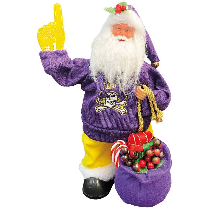 NCAA 12" East Carolina Animated/Musical Santa