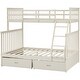 preview thumbnail 6 of 14, Twin over Twin House Bunk Bed With Shelves And Drawers,Cream