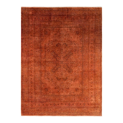 Overdyed, One-of-a-Kind Hand-Knotted Area Rug - Pink - 9' 2" x 12' 3"
