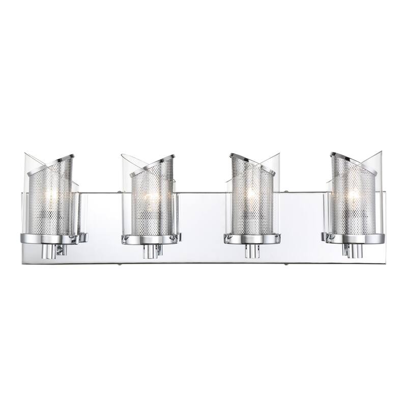 Varaluz So Inclined 4-Light Glass and Mesh Bathroom Vanity Light