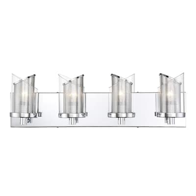 Varaluz So Inclined 4-Light Glass and Mesh Bathroom Vanity Light