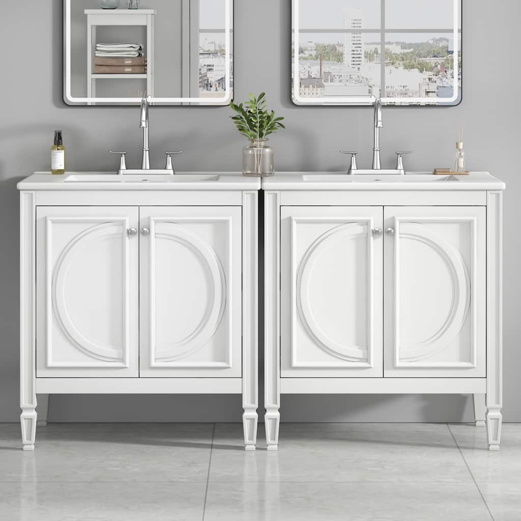 Christopher Knight Home - Alice Wooden Storage Bathroom Vanity with Sink