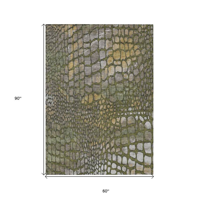 HomeRoots Abstract Transitional Rectangle Outdoor Rug