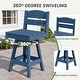 preview thumbnail 40 of 48, 3-Piece HDPE Counter Height Bar Set with 2 24.8'' Height Swivel Bar Stools and 29.92'' W Square Bar Table,Pub table sets of 3