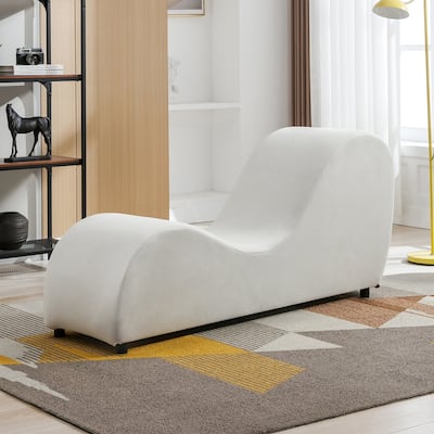 Mixoy Curved Chaise Lounge Yoga Chair for Stretching Relaxing Exercising - 60.6*18.1*27.6