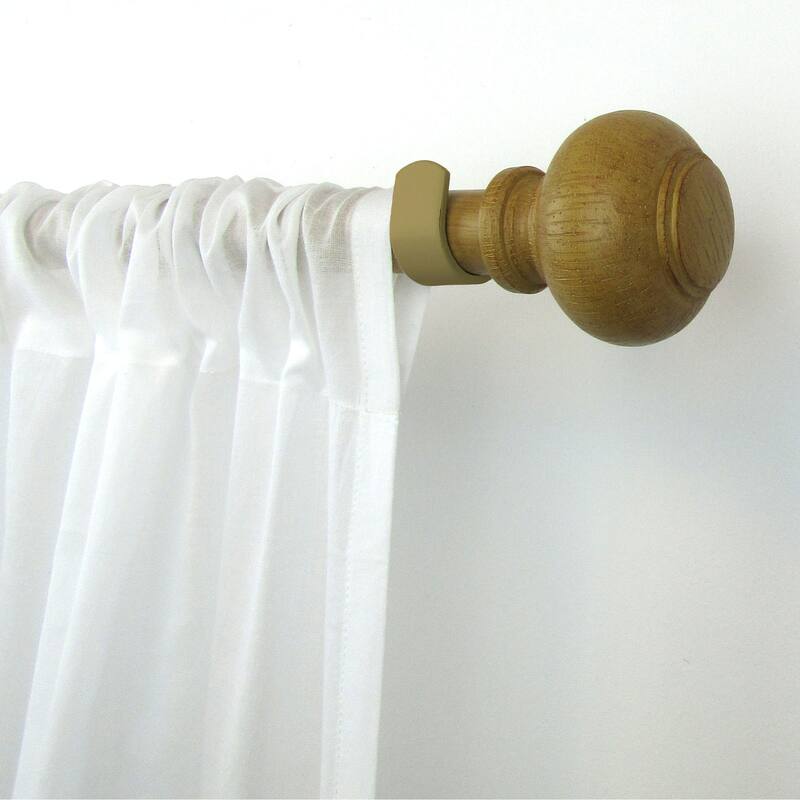 Rhinebeck Rustic Faux Wood 1" Window Drapery Single Curtain Rod