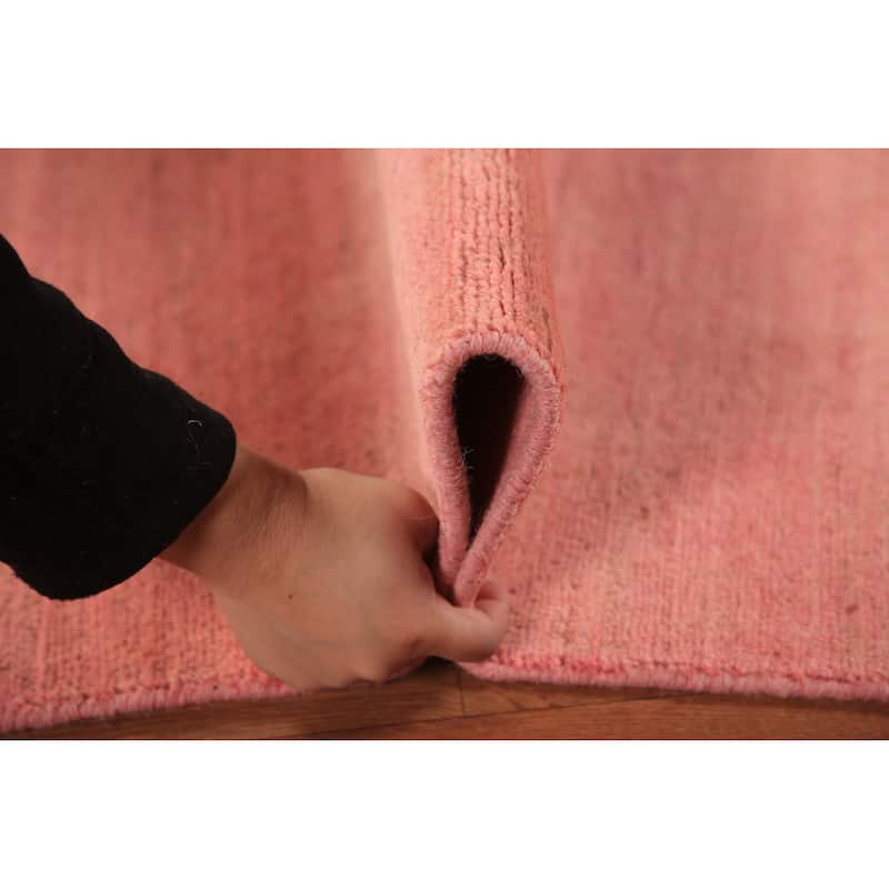 Pink Gabbeh Modern Oriental Rug Hand-Knotted Wool Carpet - 4'10" x 6'5"