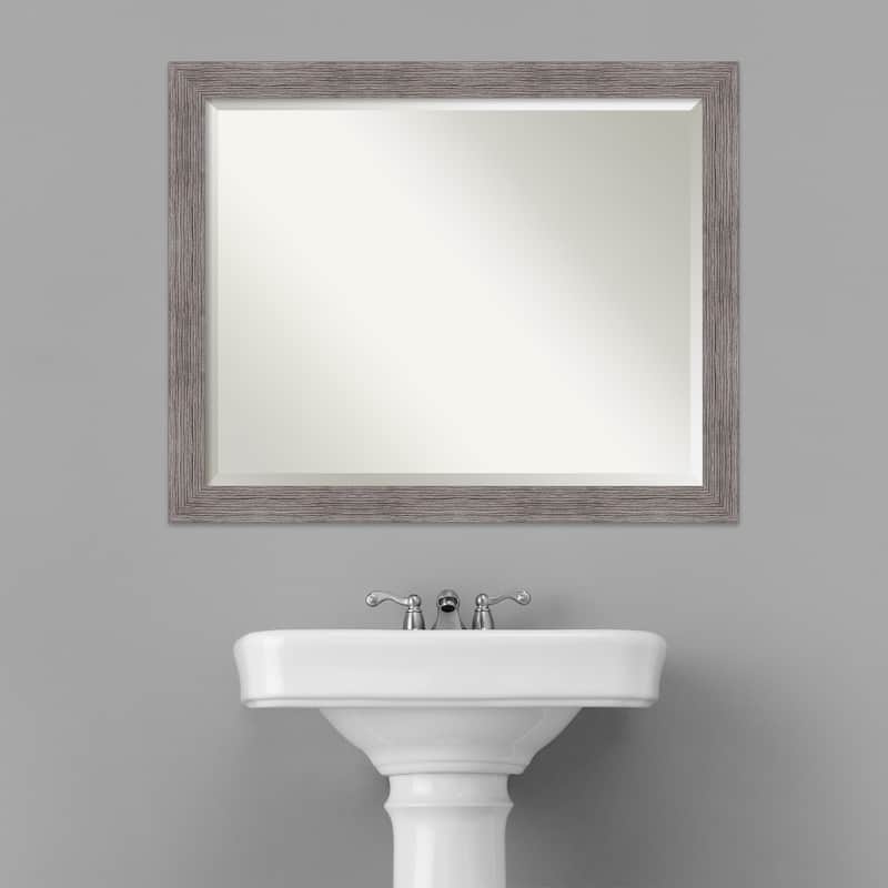 Beveled Bathroom Wall Mirror - Pinstripe Frame