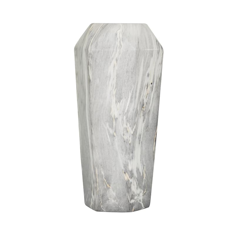 Ceramic Faux Marble Decorative Vase - White or Black - Roche River Decor