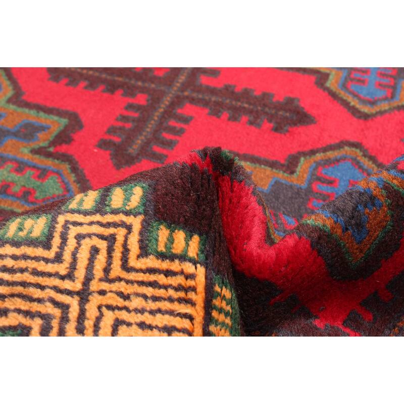 ECARPETGALLERY Hand-knotted Teimani Red Wool Rug - 3'7 x 6'0