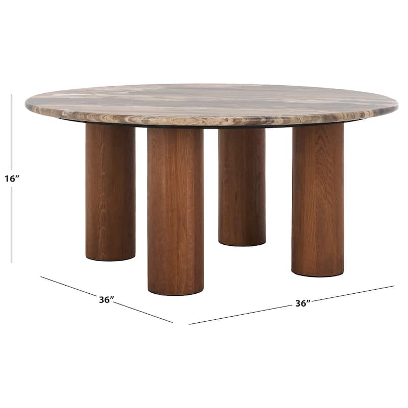 SAFAVIEH Couture Tylee Round Marble Coffee Table - 36"W x 36"D x 16"H