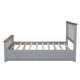 preview thumbnail 7 of 24, Full Wood Platform Bed with Drawers - Classic Design with Wooden Slats