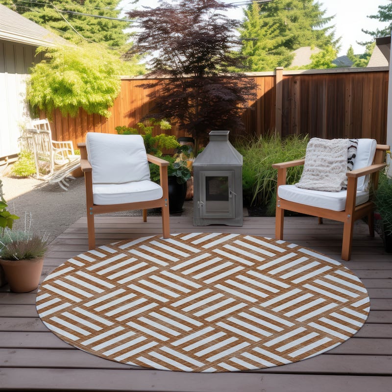 Machine Washable Indoor/ Outdoor Chantille Geo Modern Rug