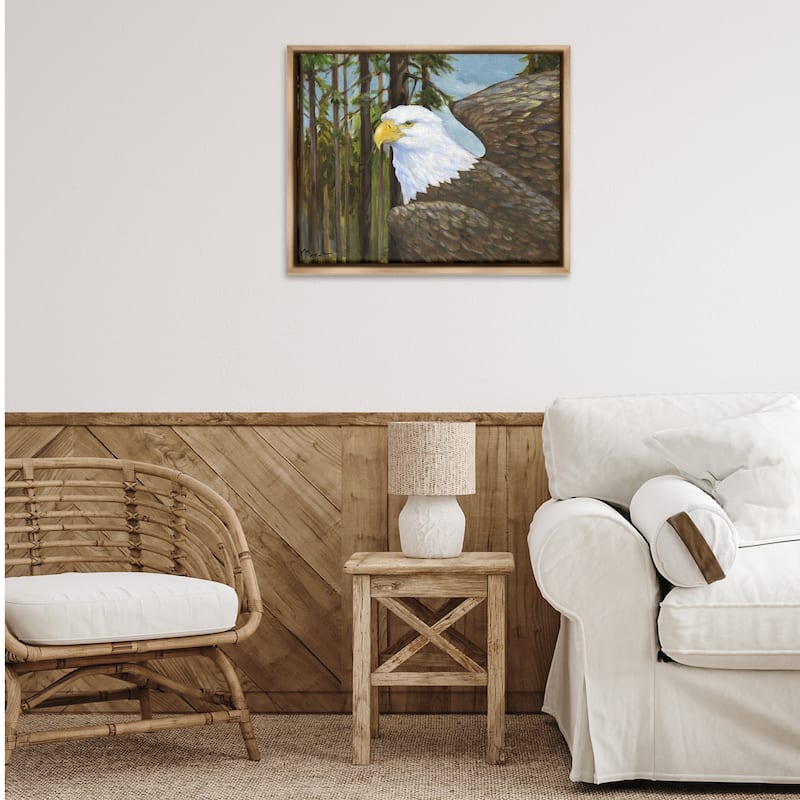 Stupell Woodland Eagle's View Framed Floater Canvas Wall Art Design By Paul Brent