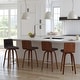 preview thumbnail 4 of 12, Skara Mid-Century Swivel Counter Stool, Upholstered Counter Height Chair with Bentwood Legs