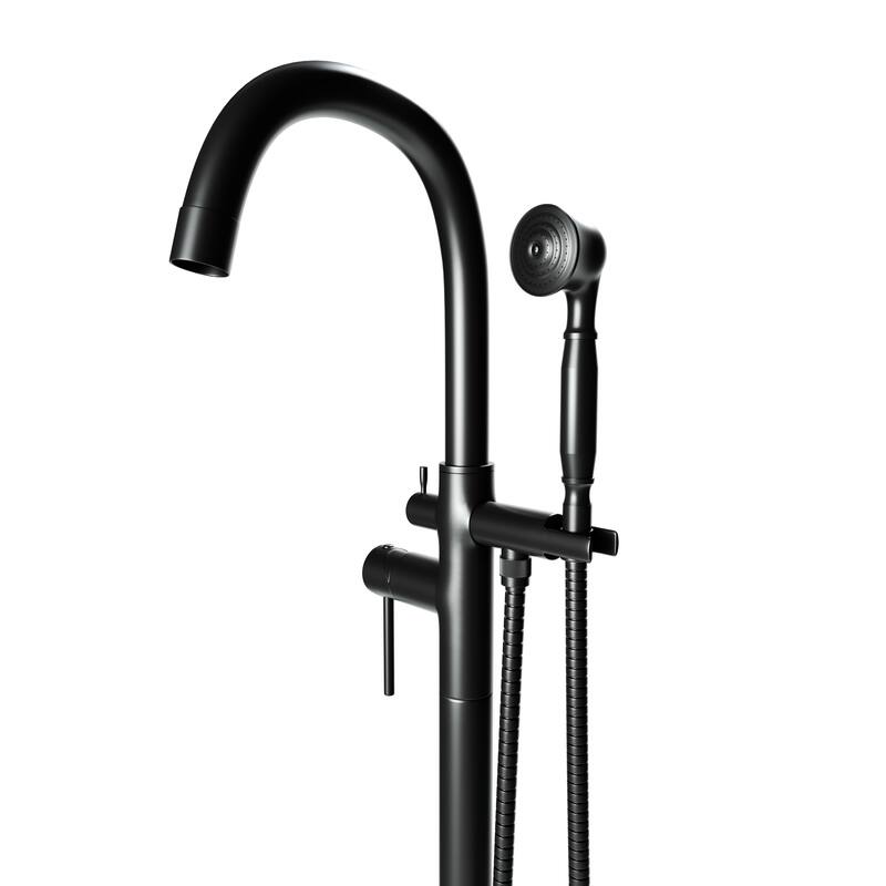 Neptune Single Handle Floor Mounted Gooseneck Freestanding Tub Filler