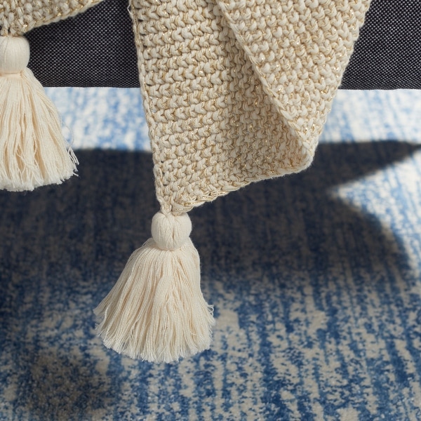 Gold and sale blue throw blanket