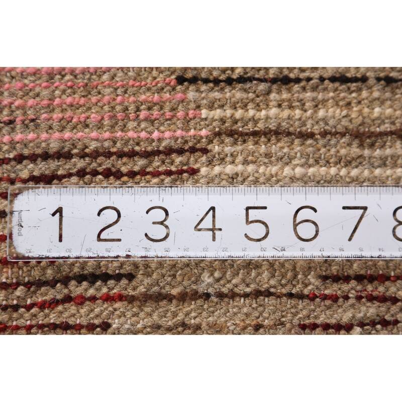Moroccan Oriental Area Rug Hand-Knotted Brown Wool Carpet - 7'0" x 9'5"