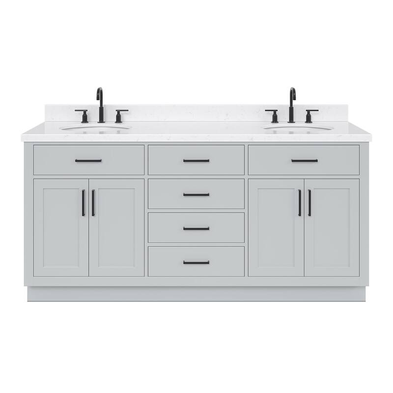 Ariel T072DCQOVO Hepburn 72" Free Standing Double Basin Vanity Set