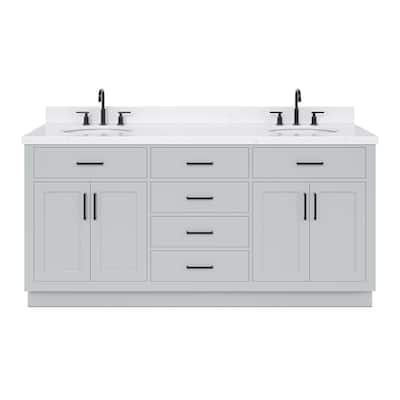 Ariel T072DCQOVO Hepburn 72" Free Standing Double Basin Vanity Set