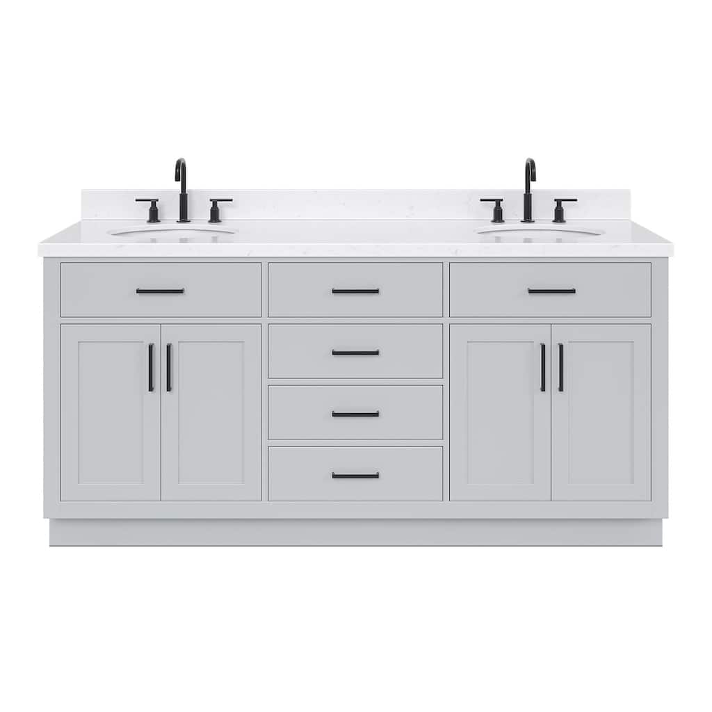 Ariel T072DCQOVO Hepburn 72" Free Standing Double Basin Vanity Set
