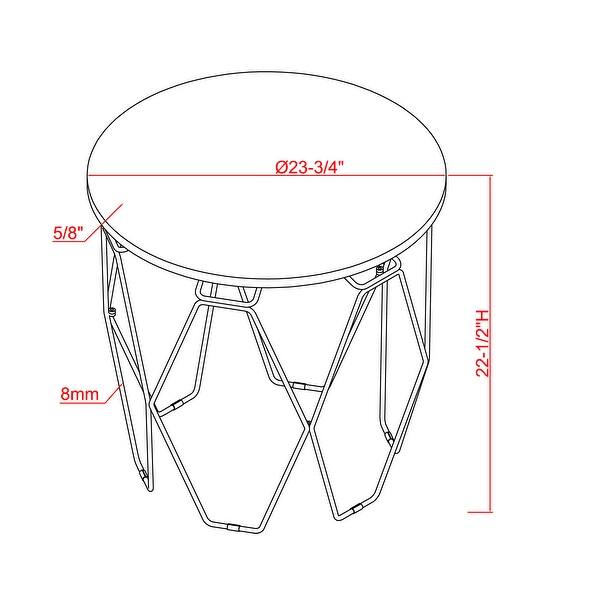 Furniture of America Lavina Modern White and Gold Tone 24inch Side